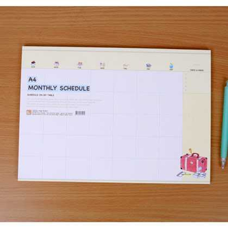A4 Size monthly schedule desk pad memo pad planner