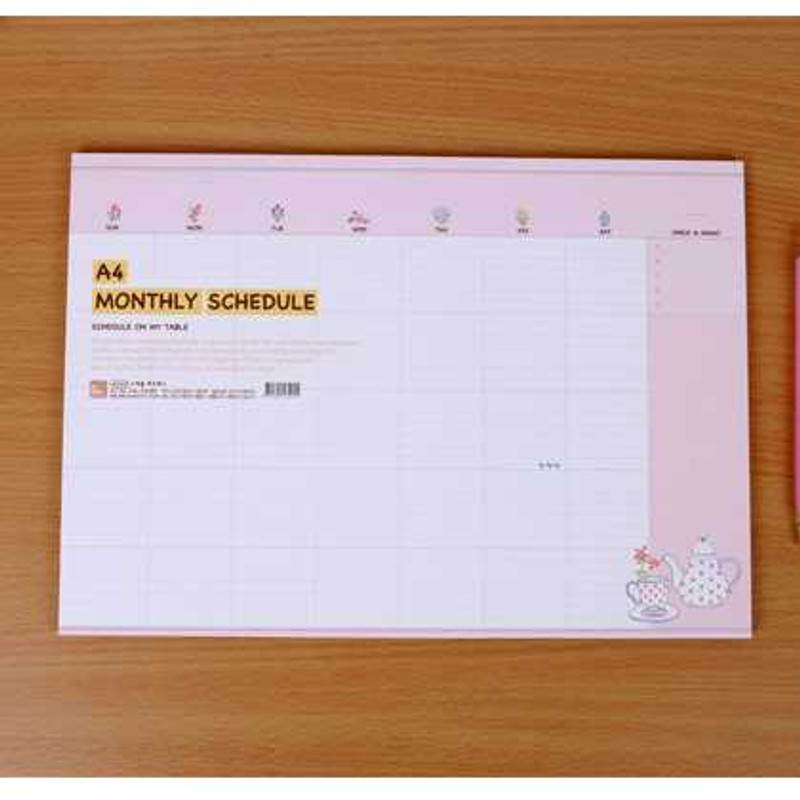 A4 Size monthly schedule desk pad memo pad planner