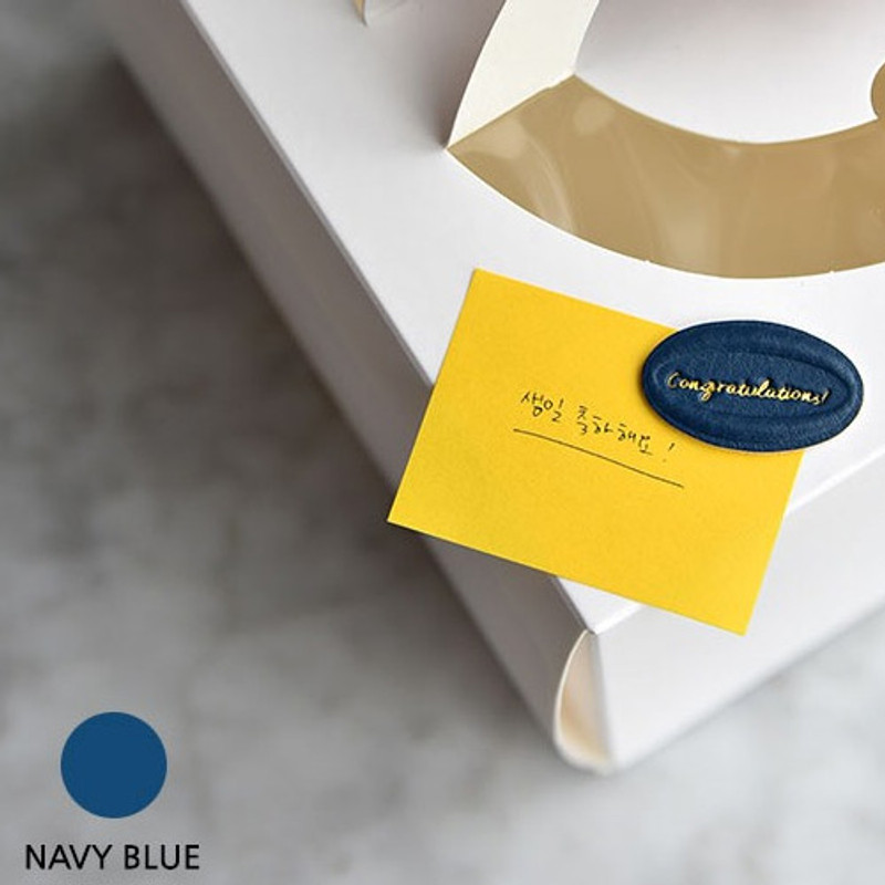 Navy blue - Feel so good leather seal deco sticker
