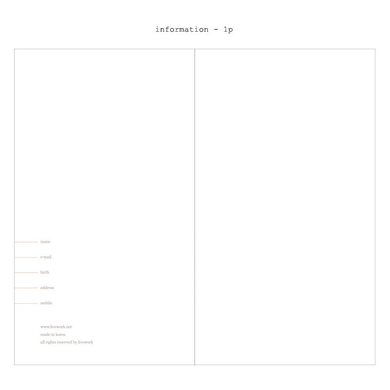 Information - Livework Moment small dateless daily diary planner Information - Livework Moment small dateless daily diary planner