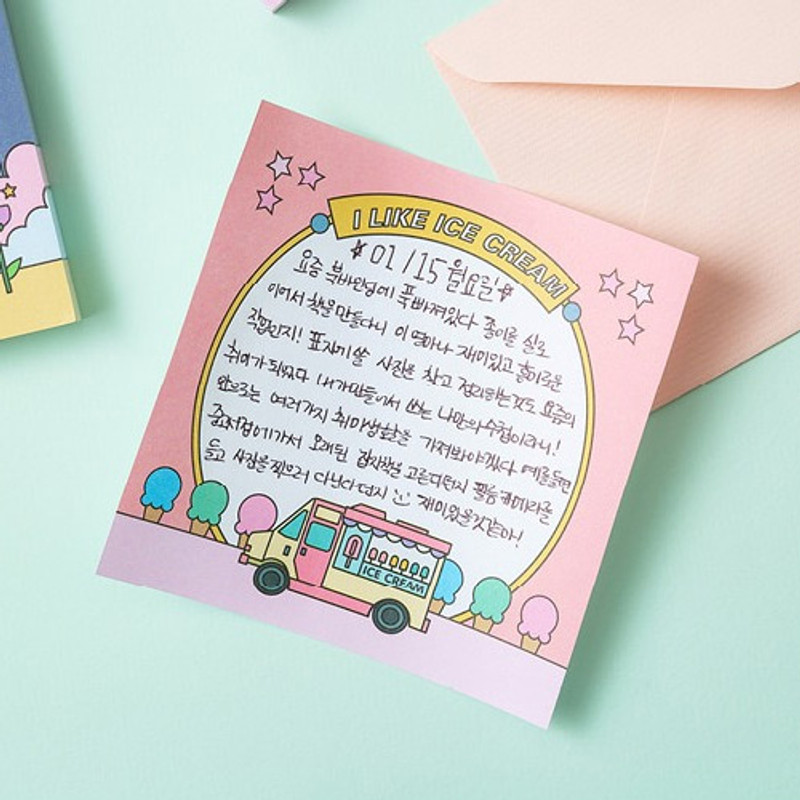 Example of use - Sweet and Love memo writing notepad