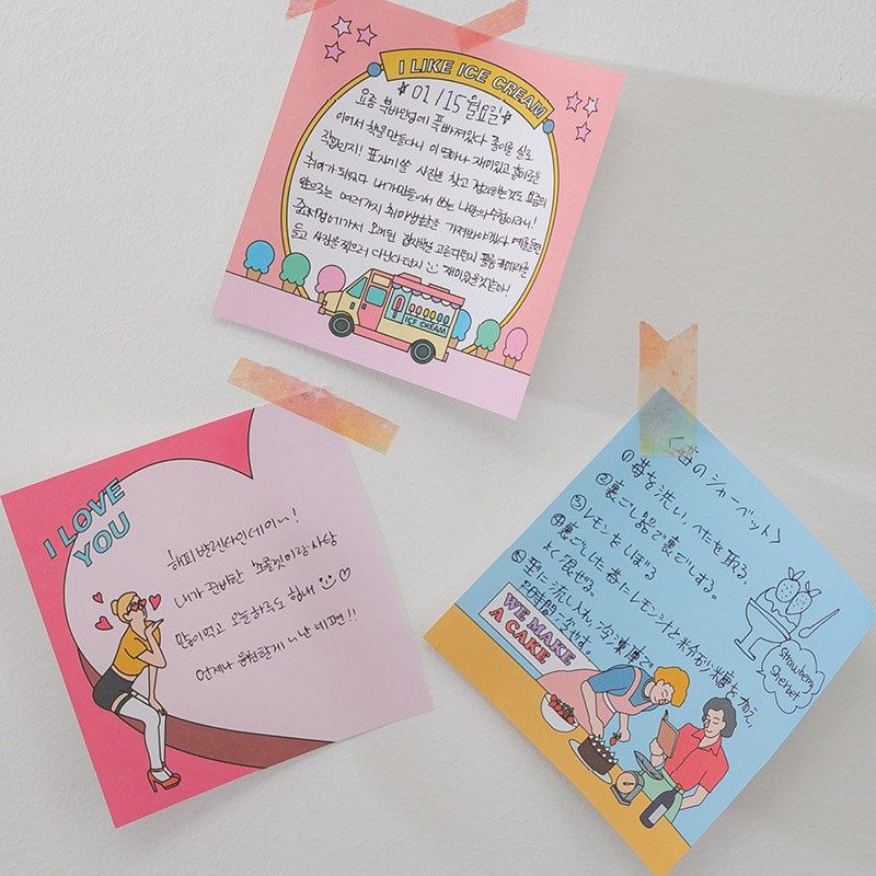 Example of use - Sweet and Love memo writing notepad
