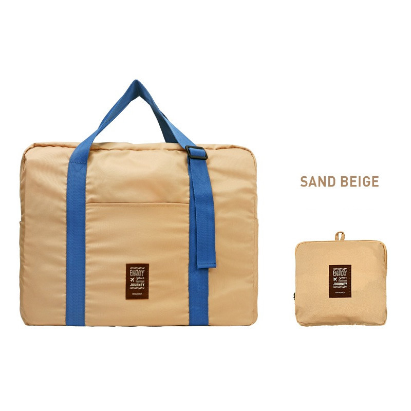 Sand beige - Easy carry large travel foldable duffle bag