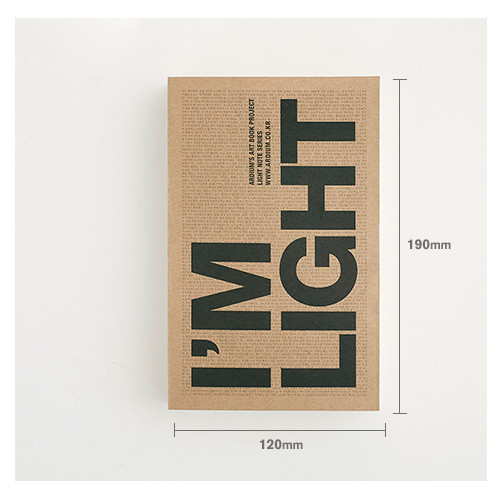 Size of I'm Light handy plain notebook