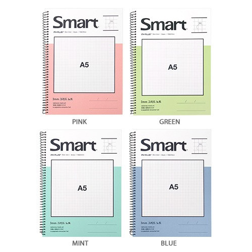 Color - 2young Smart spiral bound A5 size grid notebook