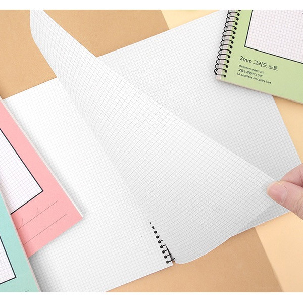 Grid notebook - 2young Smart spiral bound A5 size grid notebook