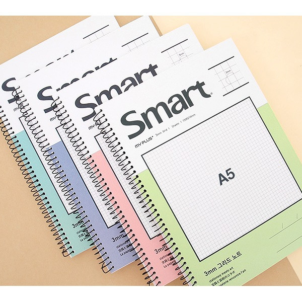 2young Smart spiral bound A5 size grid notebook