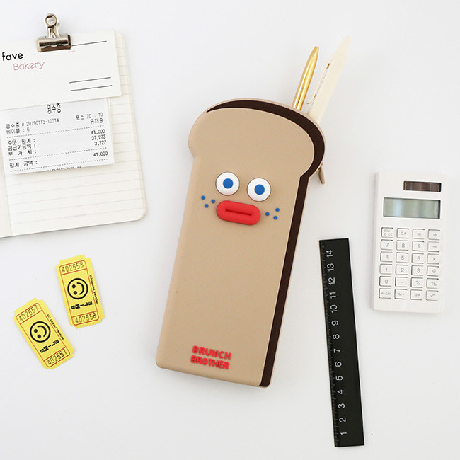 ROMANE Brunch brother toast silicon zipper pouch