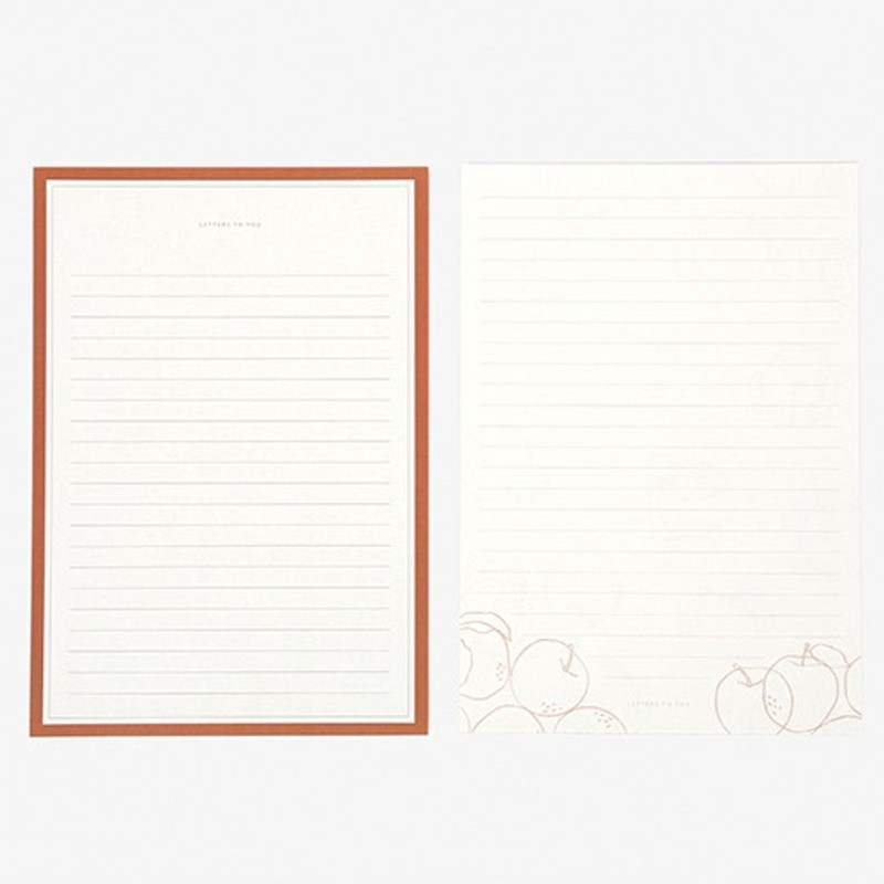 Letter - Dailylike Daily letter paper and envelope set - Plain apple