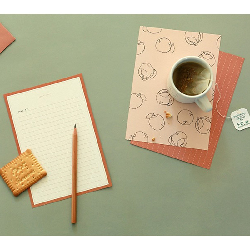 Dailylike Daily letter paper and envelope set - Plain apple Dailylike Daily letter paper and envelope set - Plain apple