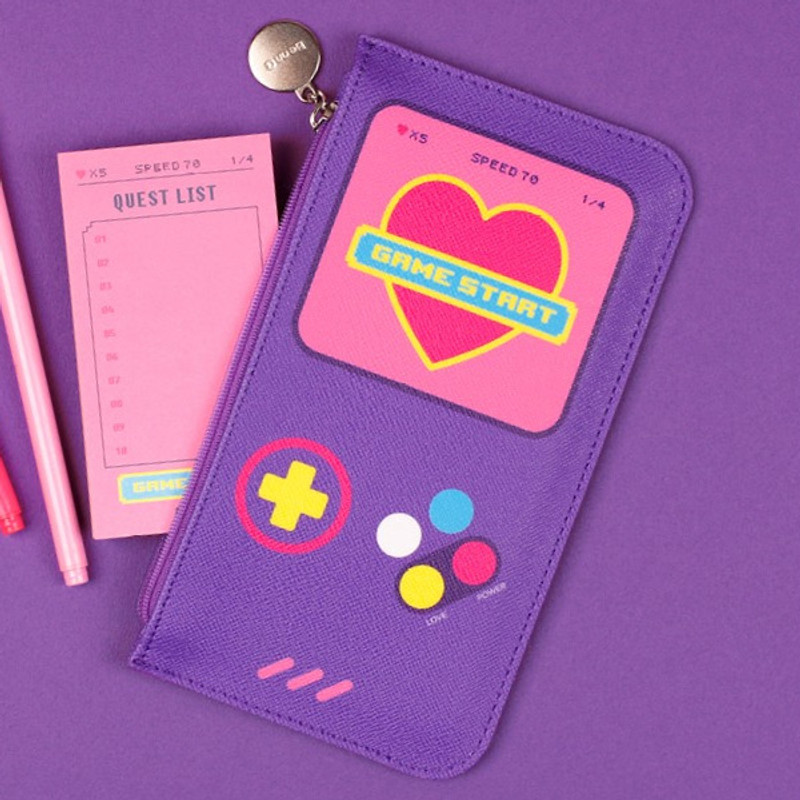 Retro game - After The Rain Retro PU flat zipper pouch