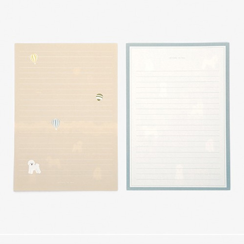 Letter - Daily letter paper and envelope set - Bichon frise