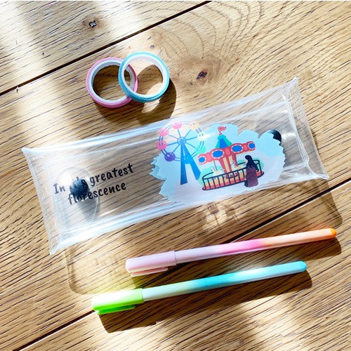 N.IVY Florescence PVC clear folding pencil case