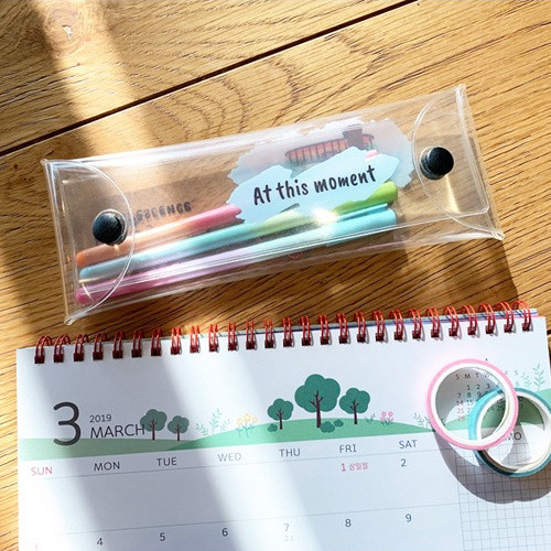 N.IVY Florescence PVC clear folding pencil case