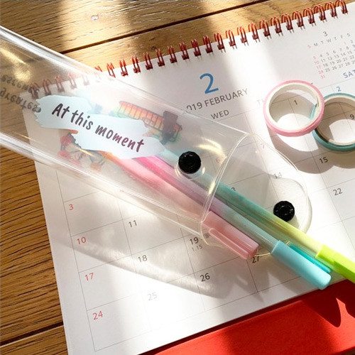 N.IVY Florescence PVC clear folding pencil case