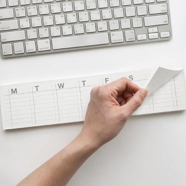 JSTORY Checklist sticky dateless weekly desk planner pad