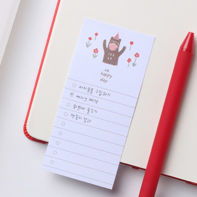 Example of use - Happy checklist sticky notepad memo Example of use - Happy checklist sticky notepad memo