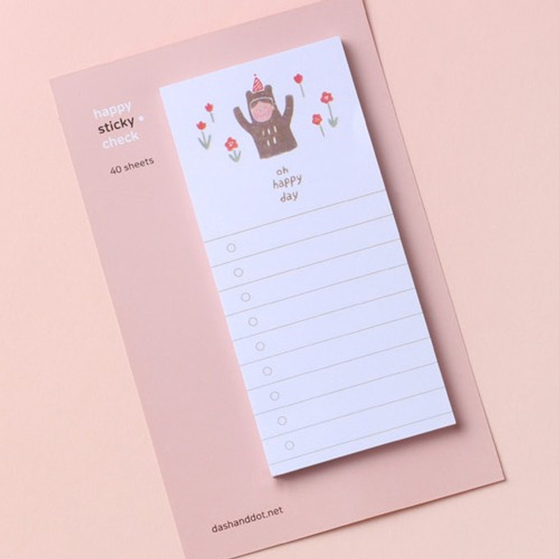 Dash and Dot Happy checklist sticky notepad memo Dash and Dot Happy checklist sticky notepad memo