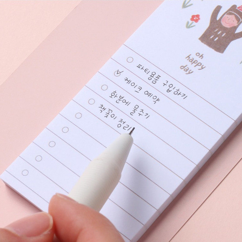 Example of use - Happy checklist sticky notepad memo Example of use - Happy checklist sticky notepad memo