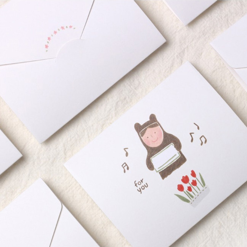 Dash and Dot Thanks folded letter card envelope set