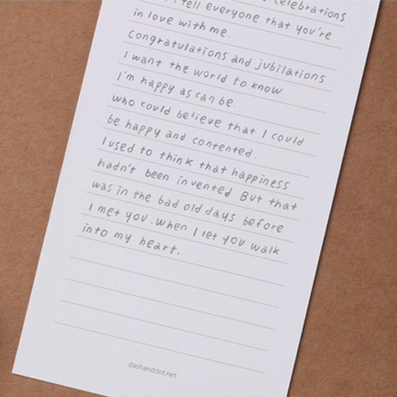 Example of use - Thanks folded letter card envelope set