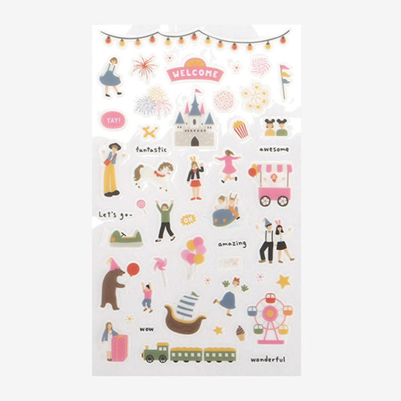 Daily transparent clear deco sticker - Amusement park Daily transparent clear deco sticker - Amusement park