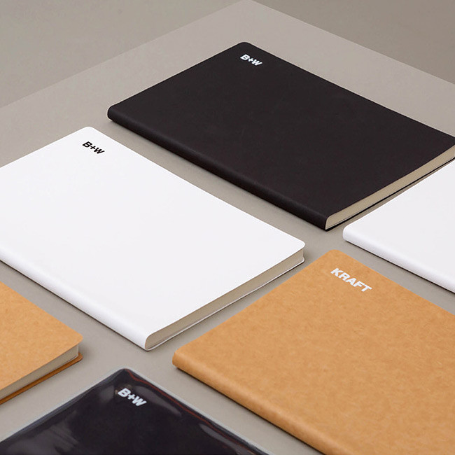 Ardium B+W kraft softcover large lined notebook
