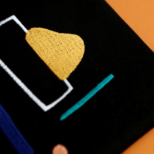 Dailylike Embroidery rectangle fabric zipper pouch - Drawing 2