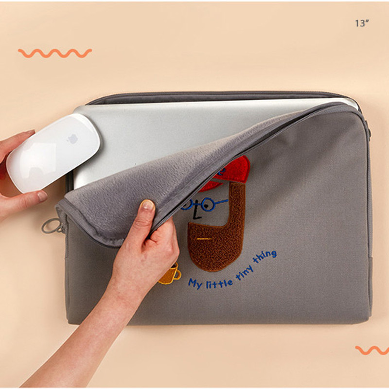 13 inch - Beard man boucle canvas iPad laptop pouch case 13 inch - Beard man boucle canvas iPad laptop pouch case