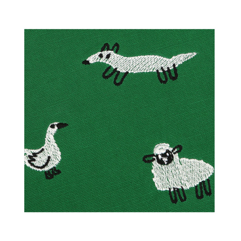 Dailylike Embroidery rectangle fabric zipper pouch - Farm