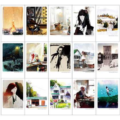 Indigo illust mini postcard kim ji-hyuck edition 40 sheets