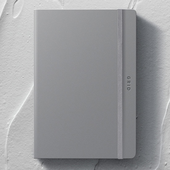 designlab kki Creative gray PU cover grid notebook