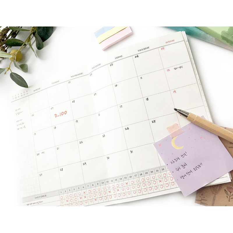 Monthly plan - O-CHECK Spring come dateless 6 month study planner