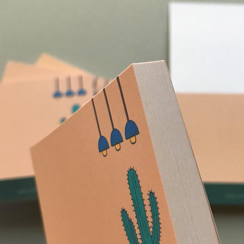 Detail of Memowang cactus illustration memo notepad 