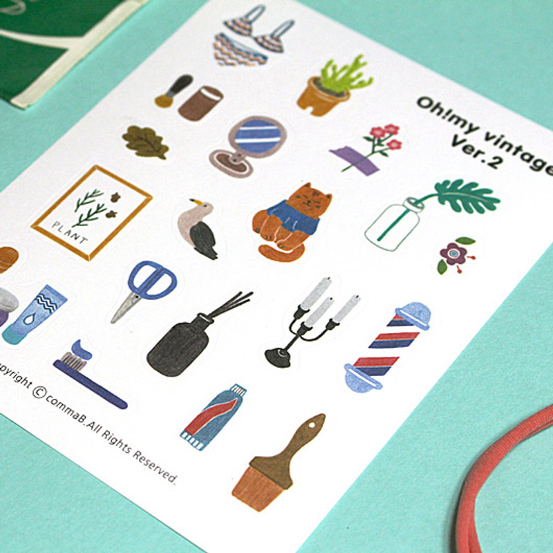 Oh my vintage illustration deco sticker set 01  Oh my vintage illustration deco sticker set 01