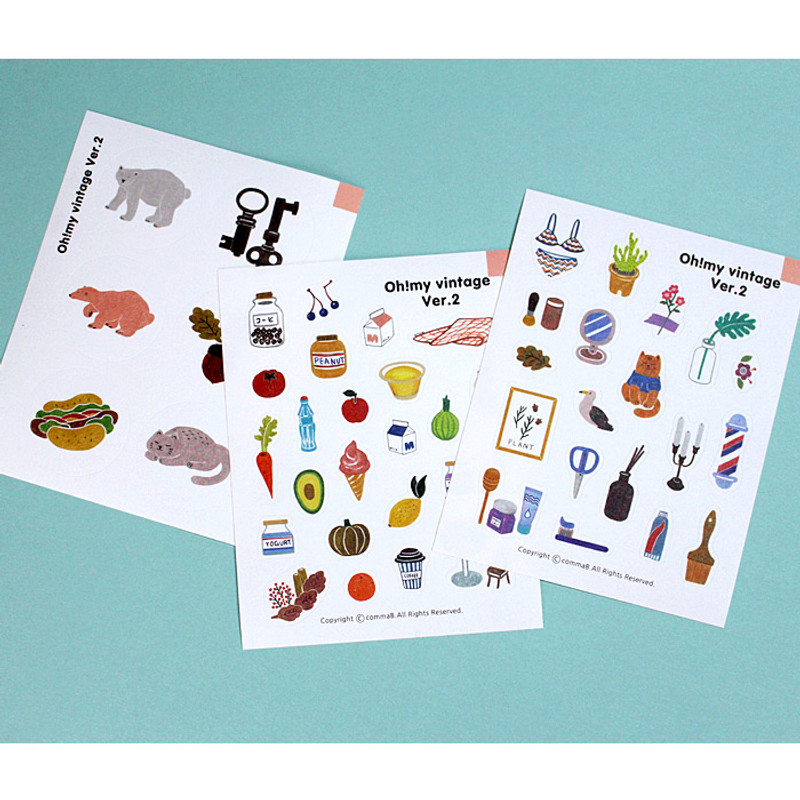 Oh my vintage illustration deco sticker set 01  Oh my vintage illustration deco sticker set 01