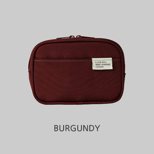 Burgundy - A low hill basic pocket camera zipper pouch case ver5