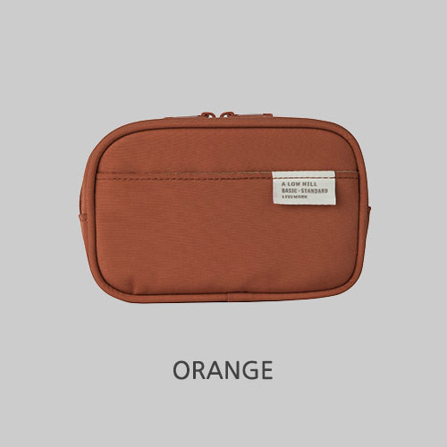 Orange - A low hill basic pocket camera zipper pouch case ver5