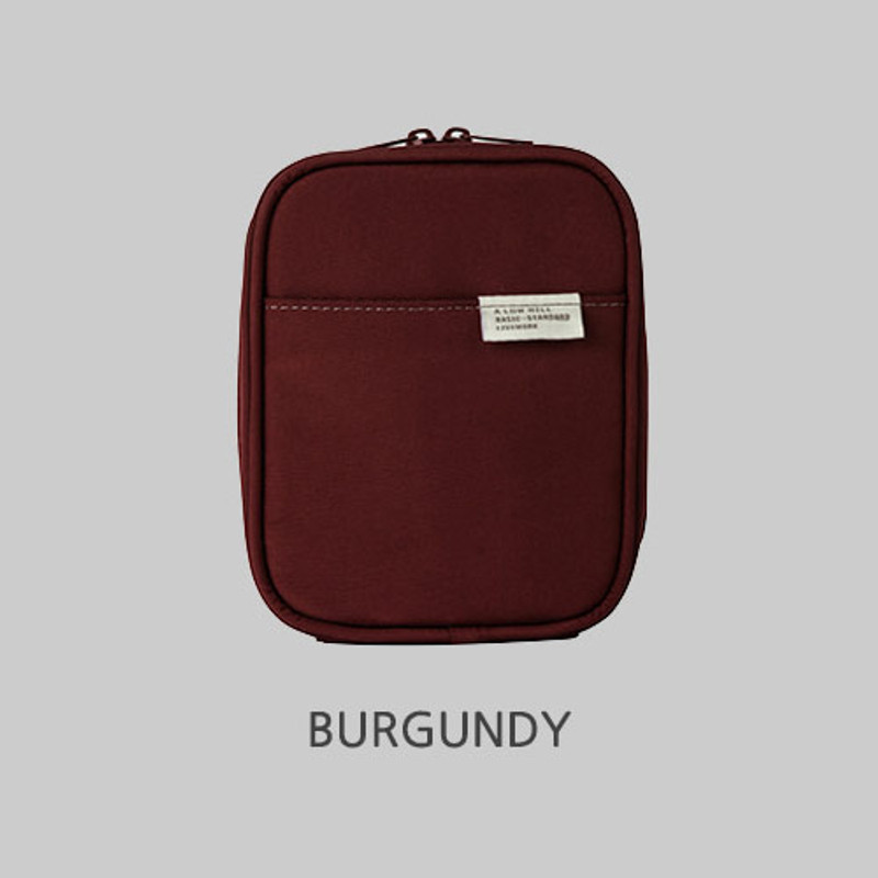 Burgundy - Livework A low hill basic pocket cable zipper pouch case ver5 Burgundy - Livework A low hill basic pocket cable zipper pouch case ver5