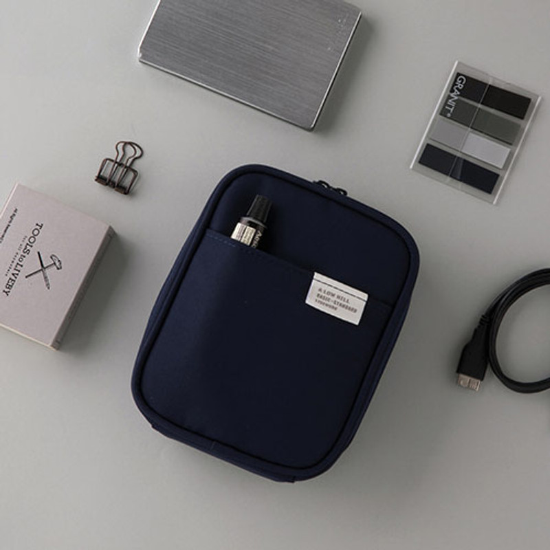Navy - Livework A low hill basic pocket cable zipper pouch case ver5 Navy - Livework A low hill basic pocket cable zipper pouch case ver5