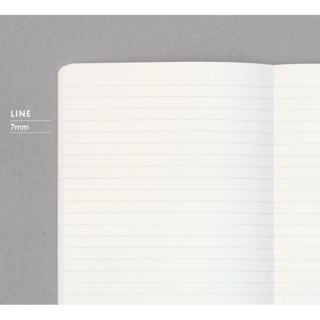 0.27 inches line interval - Creative natural white PU cover lined notebook 