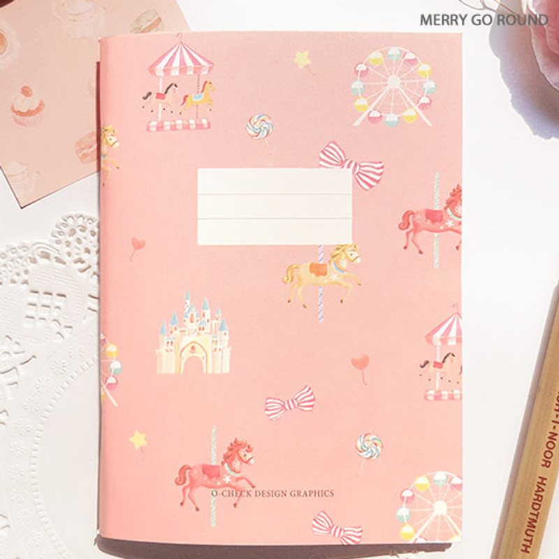 Merry go round - O-CHECK Spring come small lined school notebook  Merry go round - O-CHECK Spring come small lined school notebook