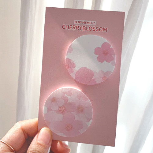 N.IVY Buri cherry blossom circle sticky it memo notepad set
