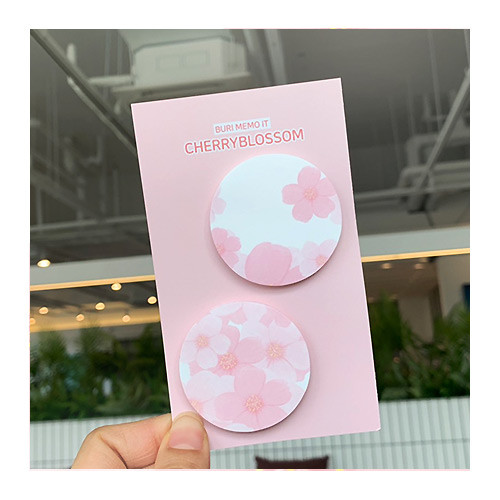 N.IVY Buri cherry blossom circle sticky it memo notepad set

