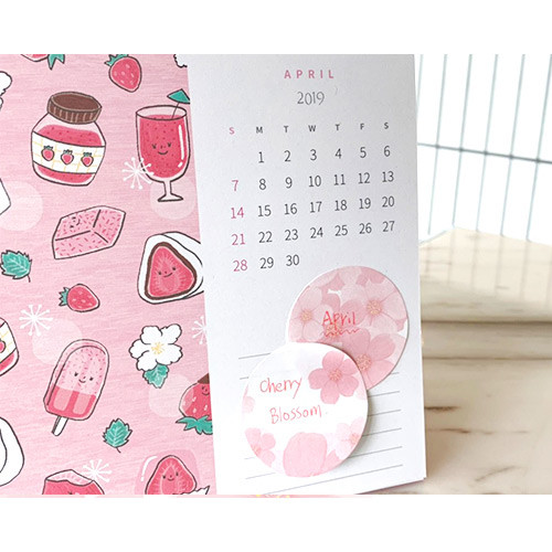 Example of use - N.IVY Buri cherry blossom circle sticky it memo notepad set
