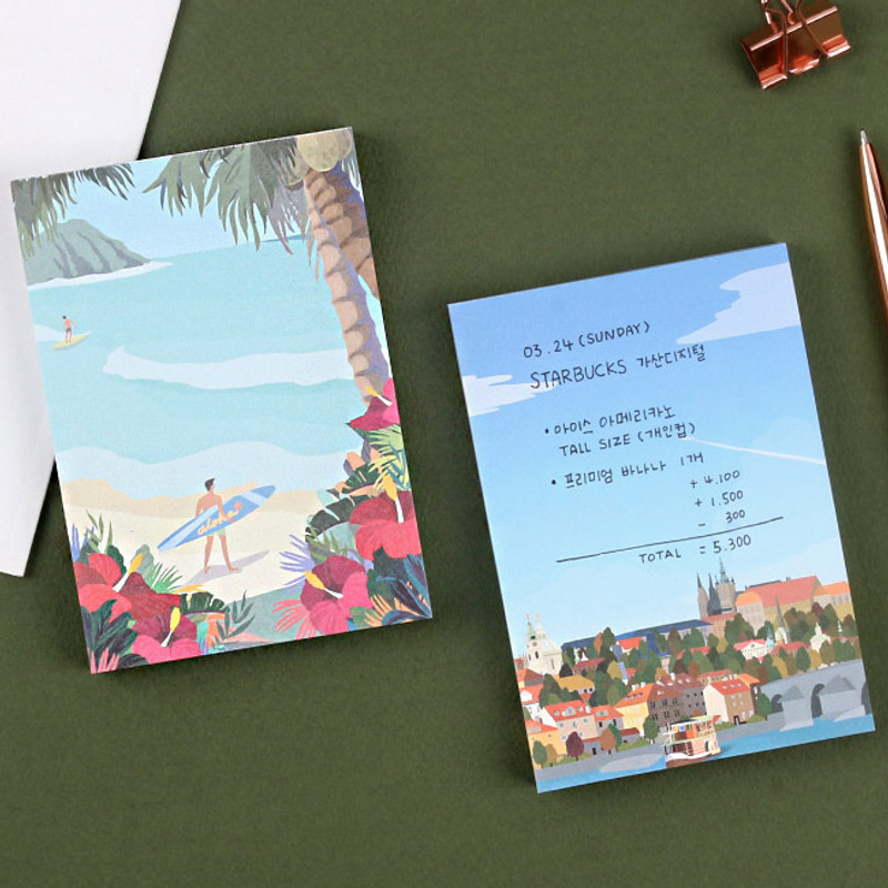 Example of use - The Bon Bon Jour trois fois heureux memo notepad ver2