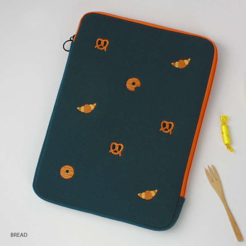 Bread - Wanna This Tailorbird embroidered 13" laptop pouch case ver4 Bread - Wanna This Tailorbird embroidered 13" laptop pouch case ver4