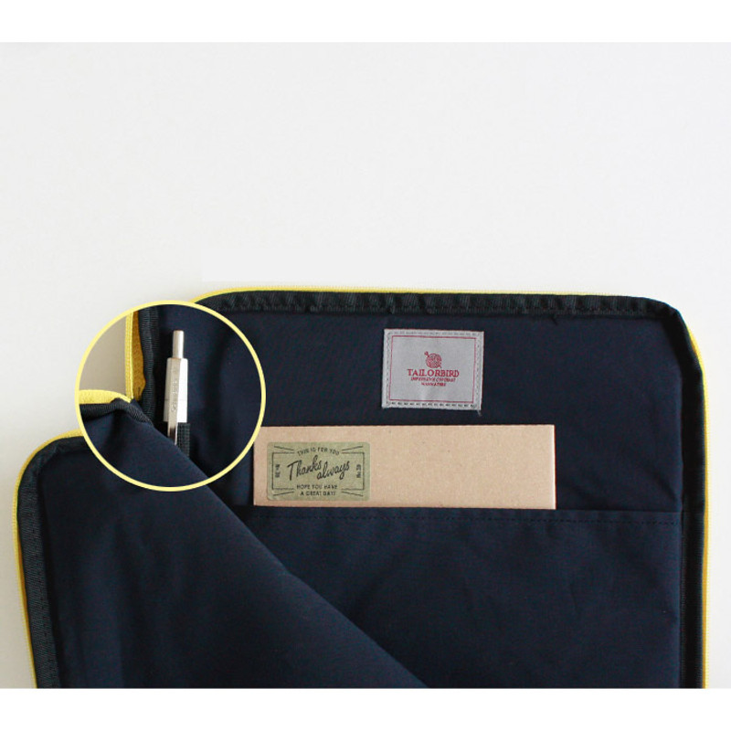 Inner pocket pen holder - Wanna This Tailorbird embroidered 13" laptop pouch case ver4 Inner pocket pen holder - Wanna This Tailorbird embroidered 13" laptop pouch case ver4