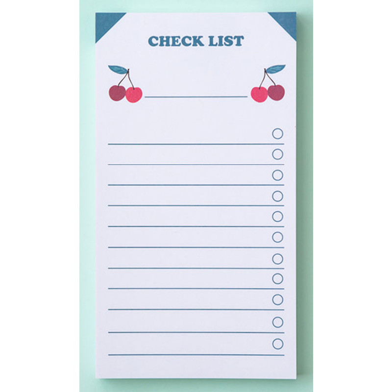 Cherry - Ardium Fruit checklist to do list memo notepad Cherry - Ardium Fruit checklist to do list memo notepad