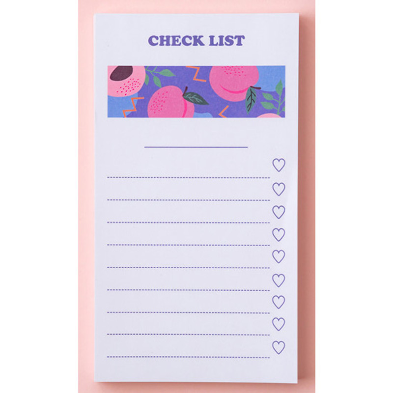 Peach - Ardium Fruit checklist to do list memo notepad Peach - Ardium Fruit checklist to do list memo notepad